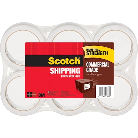 Scotch Packing Tape Refill Rolls, Commercial Gr., 54.6Yds, 6/PK, CL 6PK MMM37506